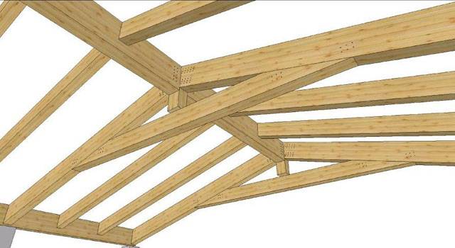Progettazione - Render tetto in legno